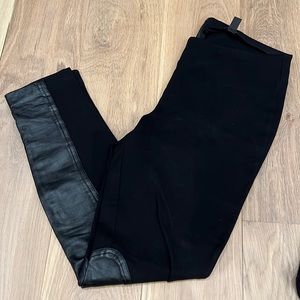J Crew leggings with leather accent on calf